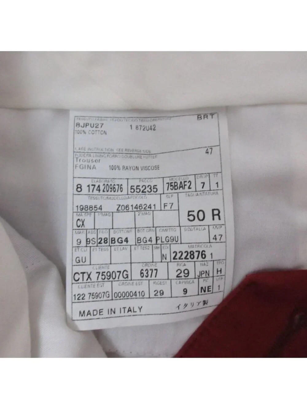 Gucci Cinch Back Jodhpurs Pants Bordeaux 50